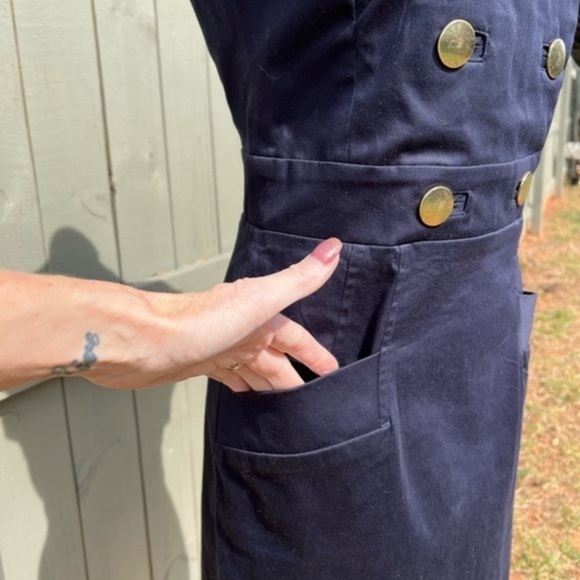 French Connection Mini Uniform Dress in Navy - Picture 11 of 15